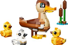 Roztomilá kachní rodinka z 262 dílků jako dárek k nákupu nad 2 400 Kč. Maminka kachna se třemi káčátky potěší každého LEGO fanouška.