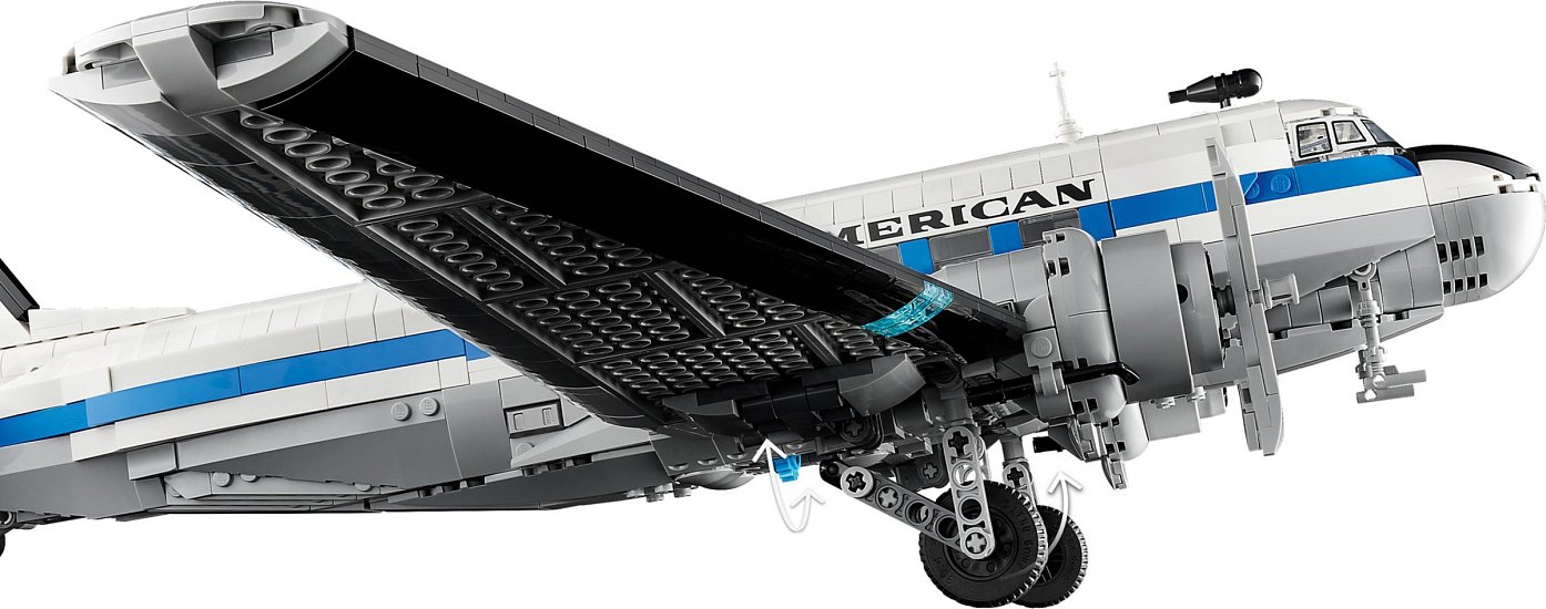 Detail přídě a kokpitu modelu DC-3